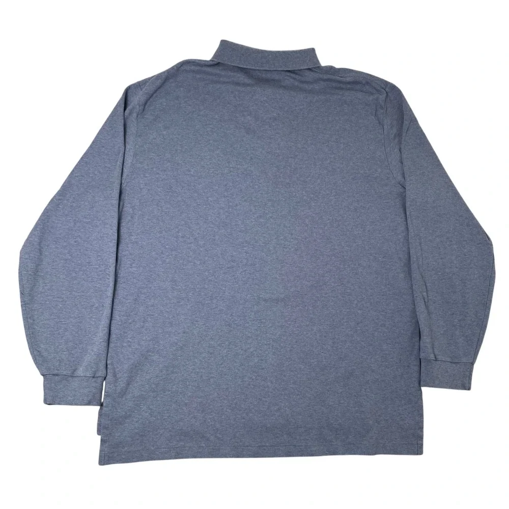 Polo Ralph Lauren Polo Shirt Mens XXL Long Sleeve Heather Blue Pony Logo Preppy